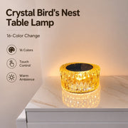 Crystal Bird's Nest Table Lamp, 3 Colors, LED Night Light, Touch Switch, Modern Bedroom