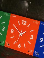Klein Square Tabletop Clock, Frameless 3 mm Panel, Modern Minimalist Desk Decor Wall Clock