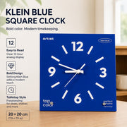 Klein Square Tabletop Clock, Frameless 3 mm Panel, Modern Minimalist Desk Decor Wall Clock
