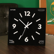 Klein Square Tabletop Clock, Frameless 3 mm Panel, Modern Minimalist Desk Decor Wall Clock