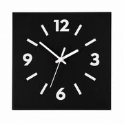 Klein Square Tabletop Clock, Frameless 3 mm Panel, Modern Minimalist Desk Decor Wall Clock – Vanta Black