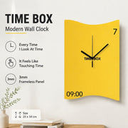 Modern Time Box Art Wall Clock, Frameless 3 mm Panel, Living Room
