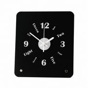 Time Postcard Table Clock, Frameless 3 mm Panel, Modern Decor for Living Room Study Wall – Time Postcard, Black, Tabletop Only
