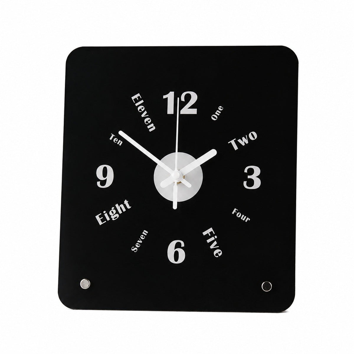 Time Postcard Table Clock, Frameless 3 mm Panel, Modern Decor for Living Room Study Wall – Time Postcard, Black, Tabletop Only