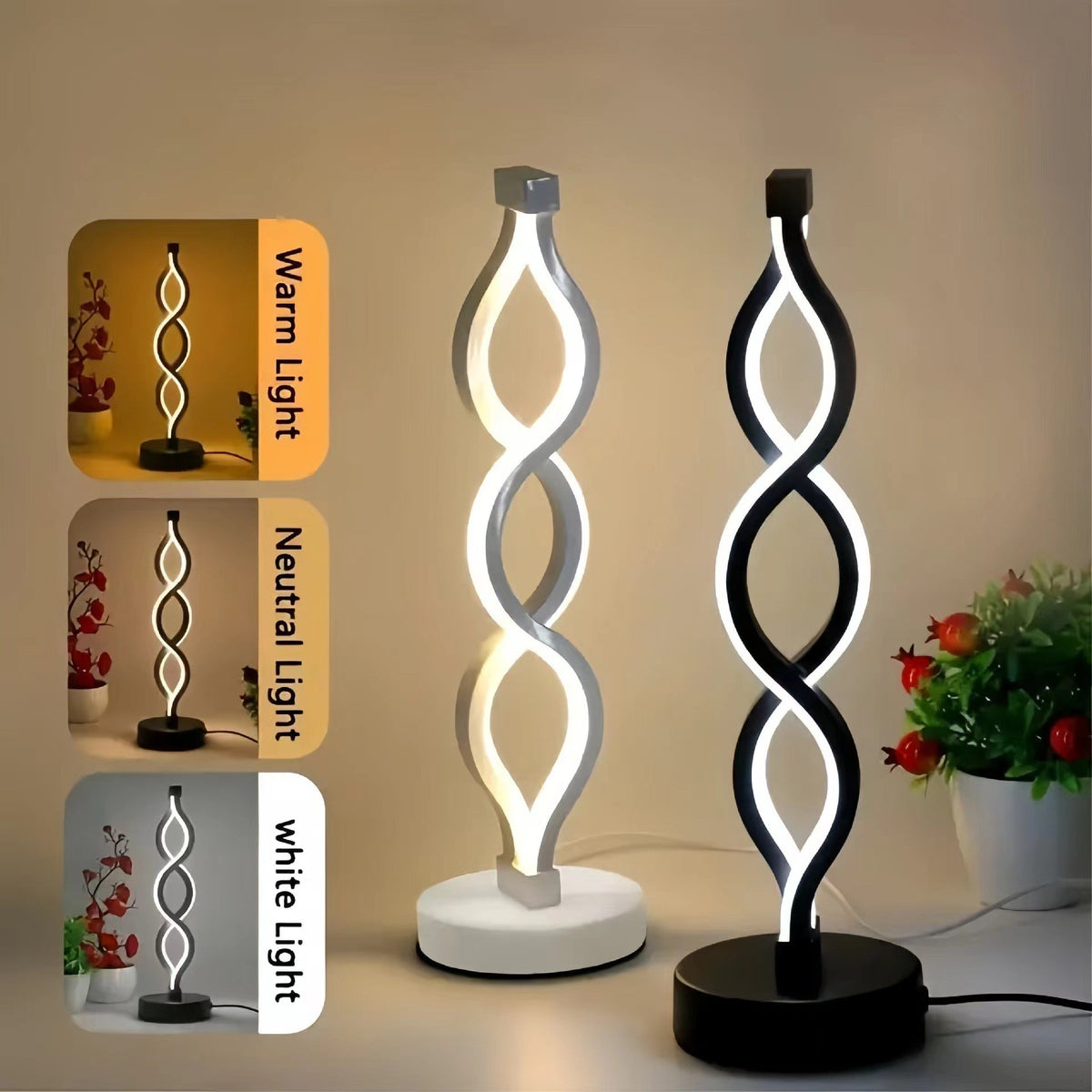 Seaweed Table Lamp, Adjustable LED Night Light, Metal Shade, Creative Bar Atmosphere