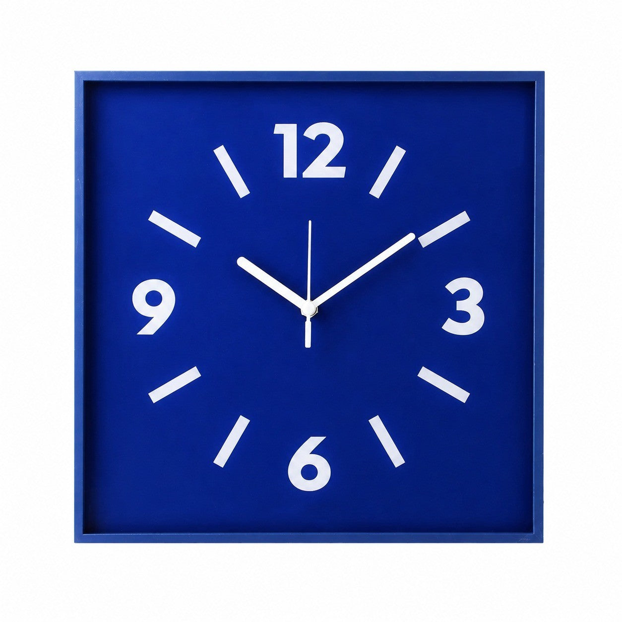 China Aluminum Frame Silent Wall Clock, Modern Dopamine Art, Battery Powered – Klein Blue / Extra Large, 40 x 40 cm