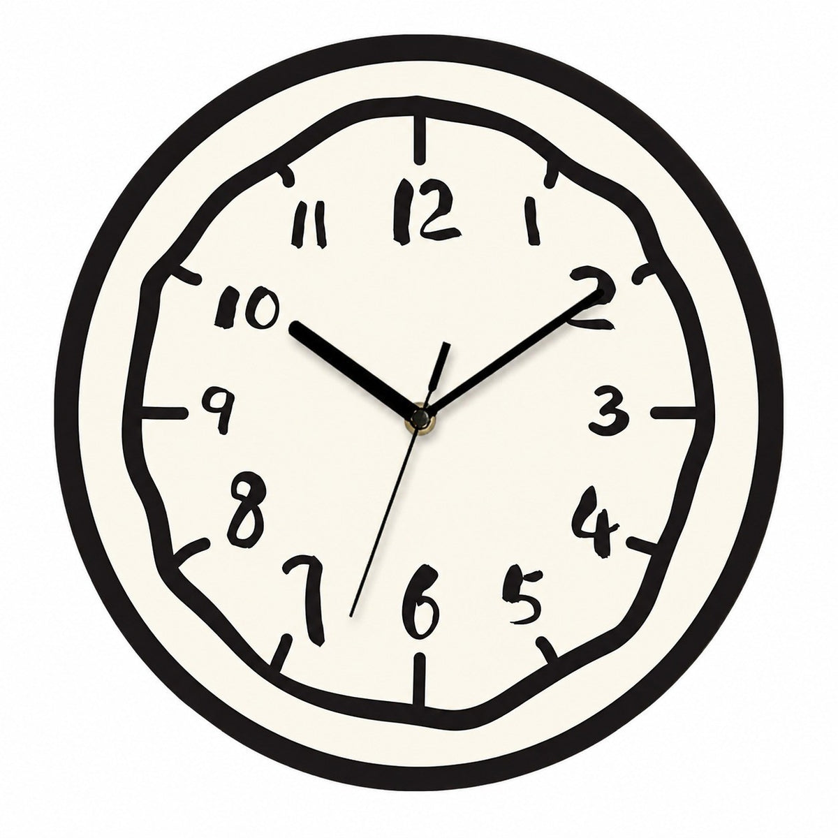 Rings Cartoon Silent Wall Clock, Cream Style, Frameless, Battery Powered – Wheel / Small, 20 cm Diameter (compact size)