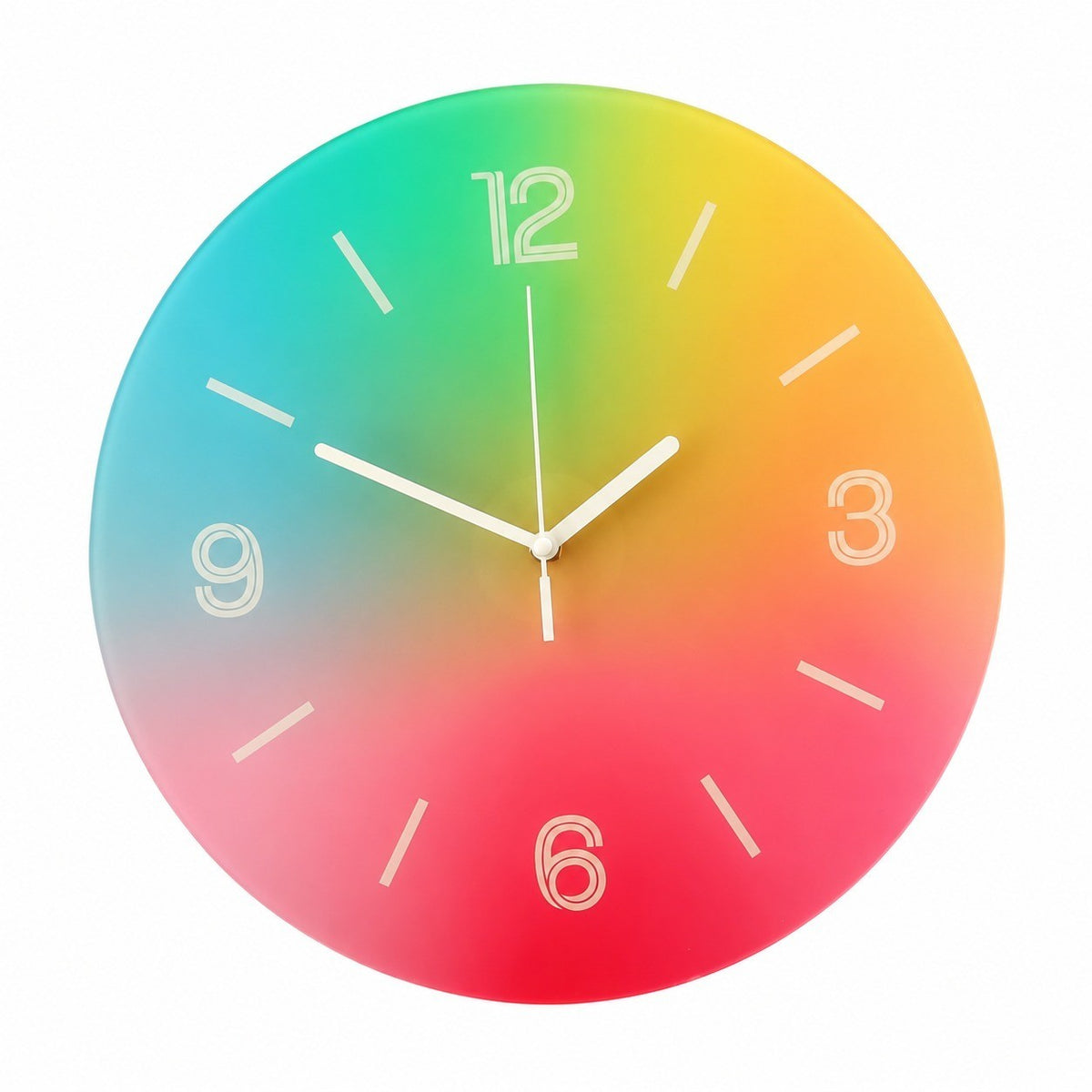 Round Sunset Art Silent Wall Clock, Frameless Nordic Decor for Living Room – Hazy Sunset Glow / Extra Large, 40 x 40 cm
