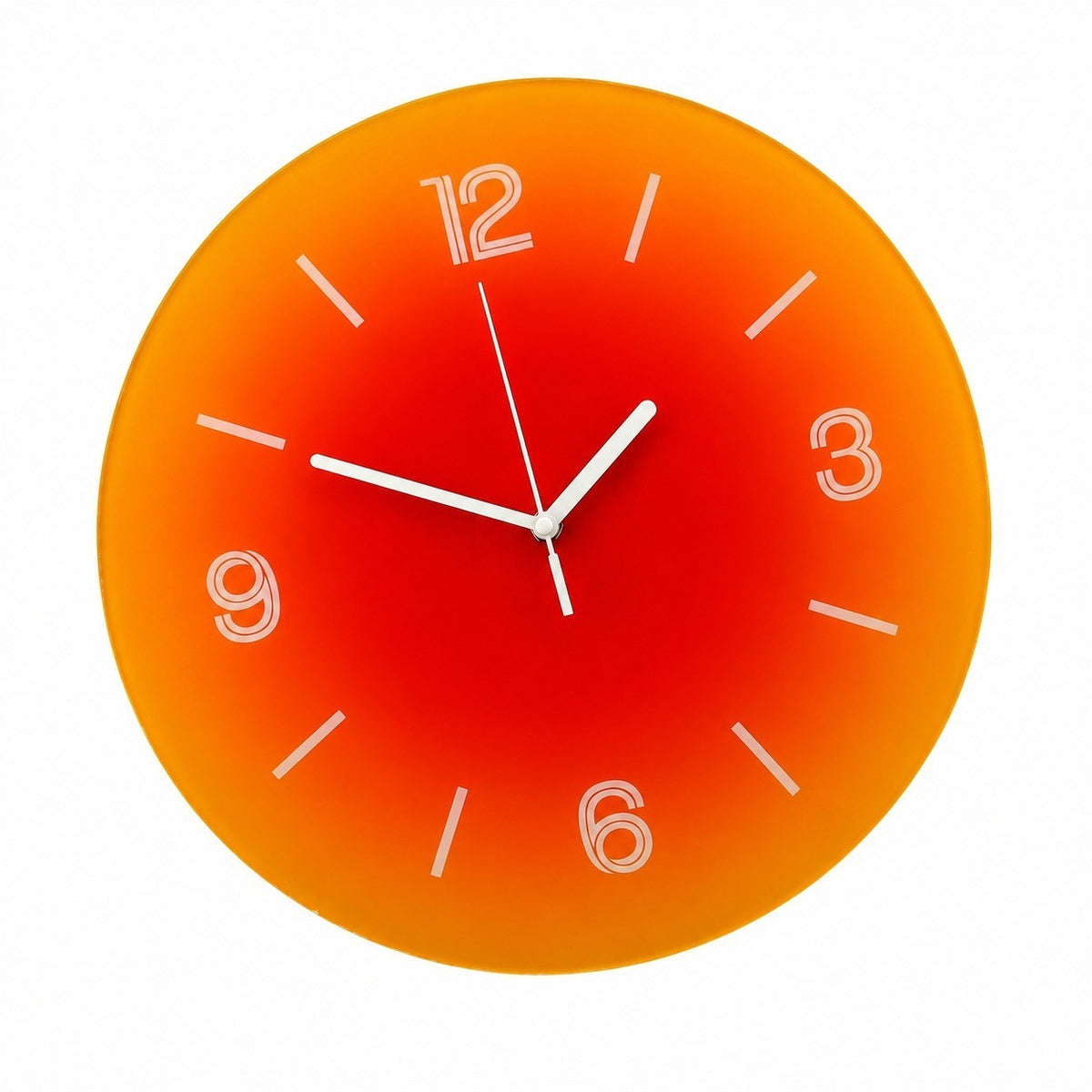 Round Sunset Art Silent Wall Clock, Frameless Nordic Decor for Living Room – Sunset Afterglow / Large, 30 x 30 cm