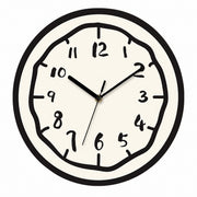 Rings Cartoon Silent Wall Clock, Cream Style, Frameless, Battery Powered – Wheel / Large, 30 cm Diameter