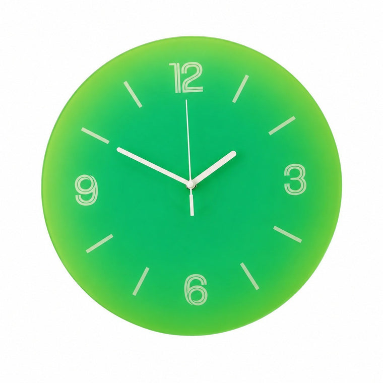 Round Sunset Art Silent Wall Clock, Frameless Nordic Decor for Living Room – Mint Dawn / Large, 30 x 30 cm