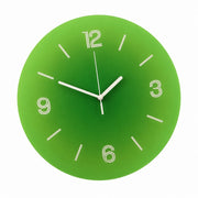 Round Sunset Art Silent Wall Clock, Frameless Nordic Decor for Living Room – Late-Spring Mountain Green / Extra Large, 40 x 40 cm