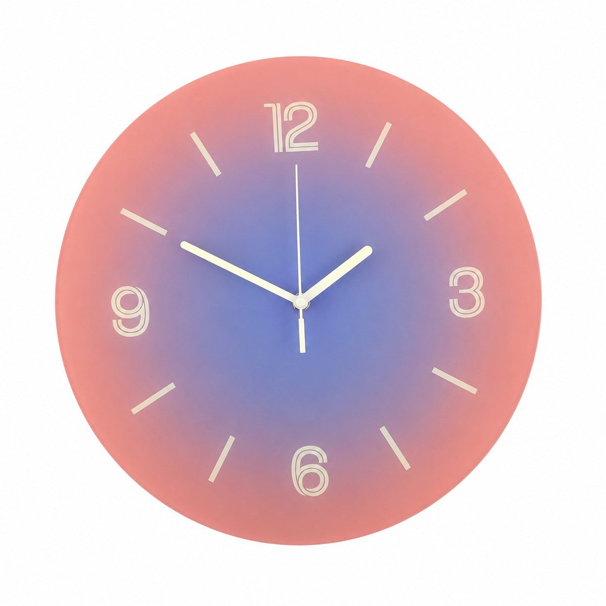 Round Sunset Art Silent Wall Clock, Frameless Nordic Decor for Living Room – Romantic Moment / Extra Large, 40 x 40 cm