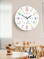 Children's Learning Wall Clock, 24-Hour Numeral Dial, Frameless 3mm Panel