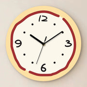 Rings Cartoon Silent Wall Clock, Cream Style, Frameless, Battery Powered