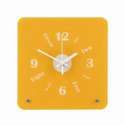 Time Postcard Table Clock, Frameless 3 mm Panel, Modern Decor for Living Room Study Wall – Time Postcard, Orange, Tabletop Only