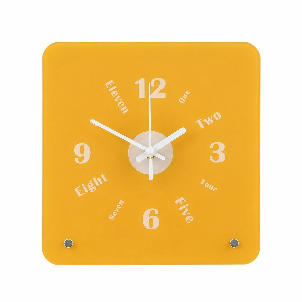 Time Postcard Table Clock, Frameless 3 mm Panel, Modern Decor for Living Room Study Wall – Time Postcard, Orange, Tabletop Only