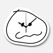 Mischief Maker Art Wall Clock, Frameless 3 mm Panel, Cartoon Decor for Living Room – Mischief Maker, White