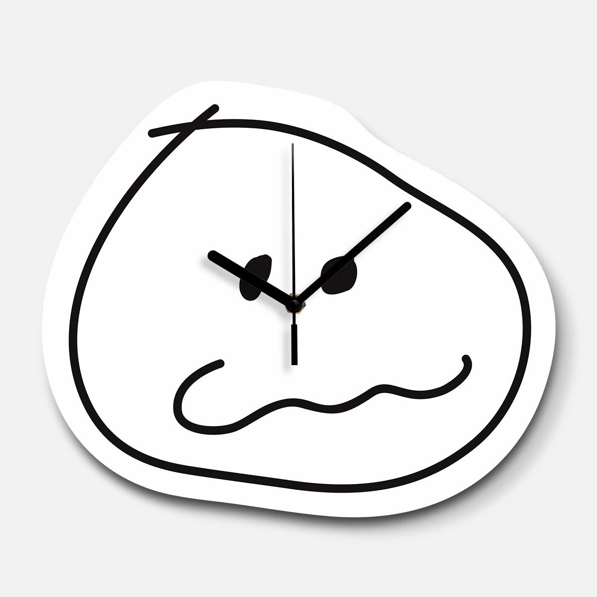 Mischief Maker Art Wall Clock, Frameless 3 mm Panel, Cartoon Decor for Living Room – Mischief Maker, White