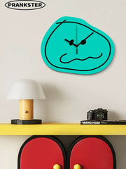 Mischief Maker Art Wall Clock, Frameless 3 mm Panel, Cartoon Decor for Living Room