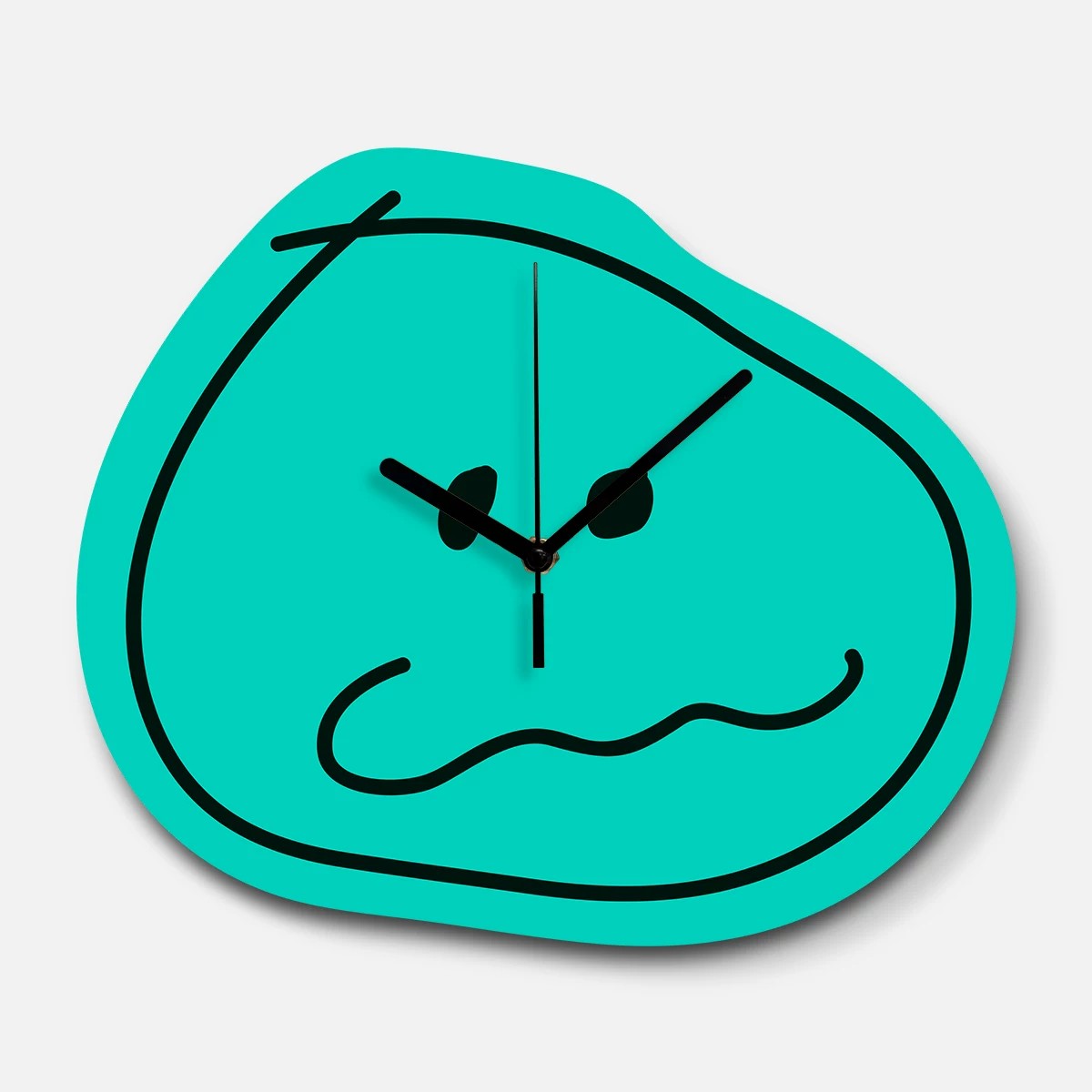 Mischief Maker Art Wall Clock, Frameless 3 mm Panel, Cartoon Decor for Living Room – Mischief Maker, Green