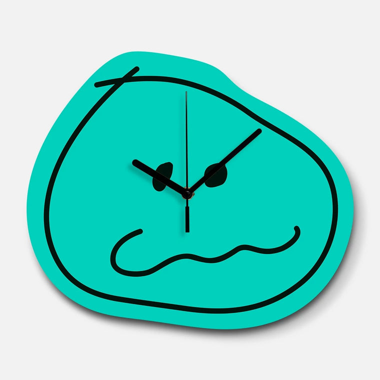 Mischief Maker Art Wall Clock, Frameless 3 mm Panel, Cartoon Decor for Living Room – Mischief Maker, Green