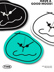 Mischief Maker Art Wall Clock, Frameless 3 mm Panel, Cartoon Decor for Living Room