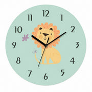 Children's Animal Cartoon Wall Clock, Frameless 3mm Acrylic, Kids Bedroom Decor – Little Lion King / 40 x 40 cm