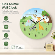 Children's Animal Cartoon Wall Clock, Frameless 3mm Acrylic, Kids Bedroom Decor
