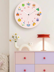 Children's Animal Cartoon Wall Clock, Frameless 3mm Acrylic, Kids Bedroom Decor