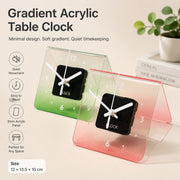 Translucent Gradient Acrylic Table Clock, Frameless 3mm Panel, 12x13., Quiet Movement Wall