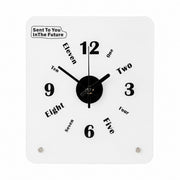 Time Postcard Table Clock, Frameless 3 mm Panel, Modern Decor for Living Room Study Wall – Time Postcard, White, Tabletop Only
