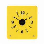 Time Postcard Table Clock, Frameless 3 mm Panel, Modern Decor for Living Room Study Wall – Time Postcard, Yellow, Tabletop Only