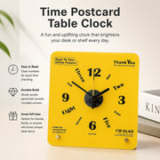 Time Postcard Table Clock, Frameless 3 mm Panel, Modern Decor for Living Room Study Wall