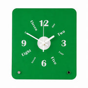 Time Postcard Table Clock, Frameless 3 mm Panel, Modern Decor for Living Room Study Wall – Time Postcard, Green, Tabletop Only
