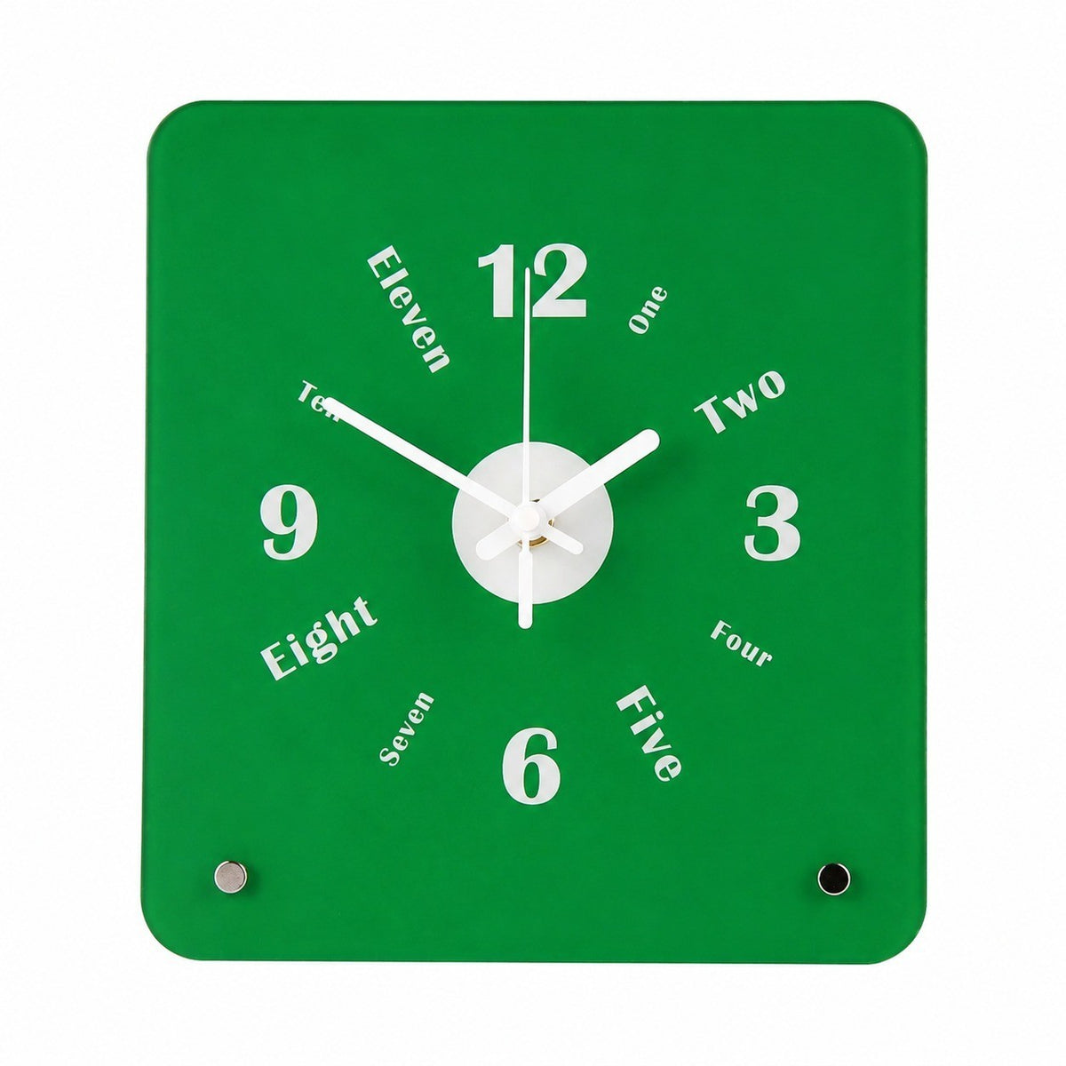 Time Postcard Table Clock, Frameless 3 mm Panel, Modern Decor for Living Room Study Wall – Time Postcard, Green, Tabletop Only