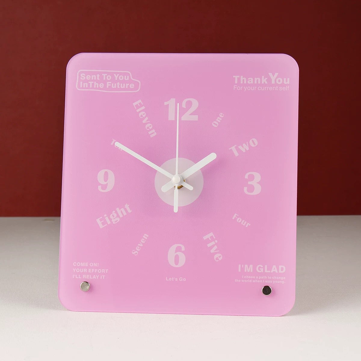Time Postcard Table Clock, Frameless 3 mm Panel, Modern Decor for Living Room Study Wall