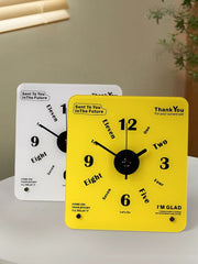 Time Postcard Table Clock, Frameless 3 mm Panel, Modern Decor for Living Room Study Wall