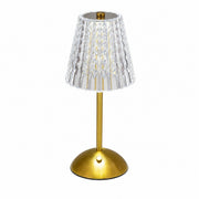 LED Crystal Night Light Table Lamp, Touch Control, Battery Powered, Warm, Bedroom Bar Decor – White light