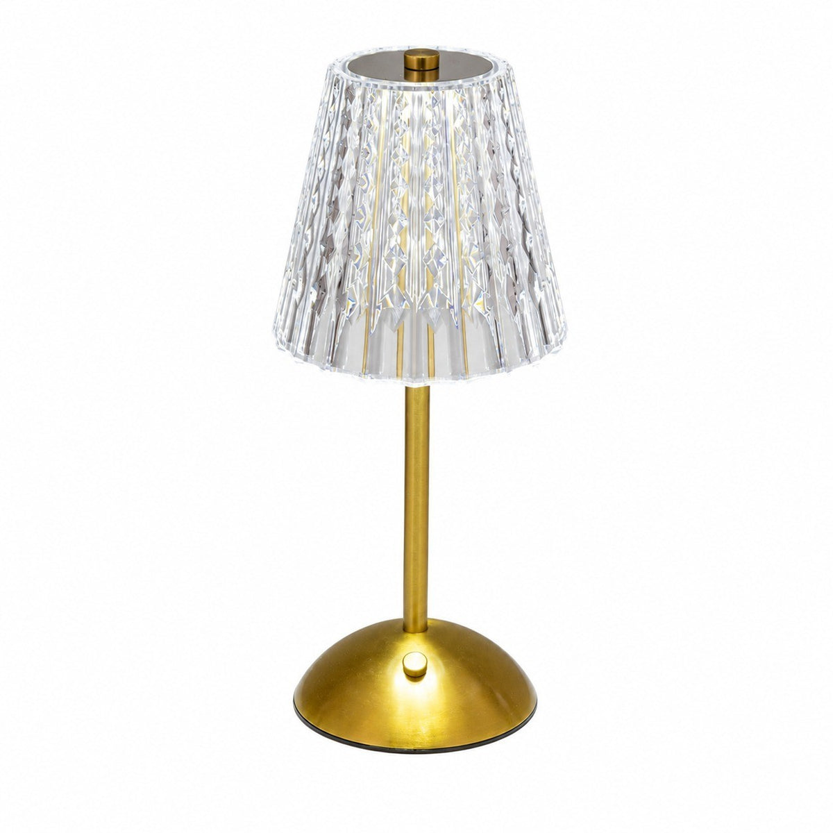 LED Crystal Night Light Table Lamp, Touch Control, Battery Powered, Warm, Bedroom Bar Decor – White light