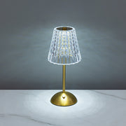 LED Crystal Night Light Table Lamp, Touch Control, Battery Powered, Warm, Bedroom Bar Decor