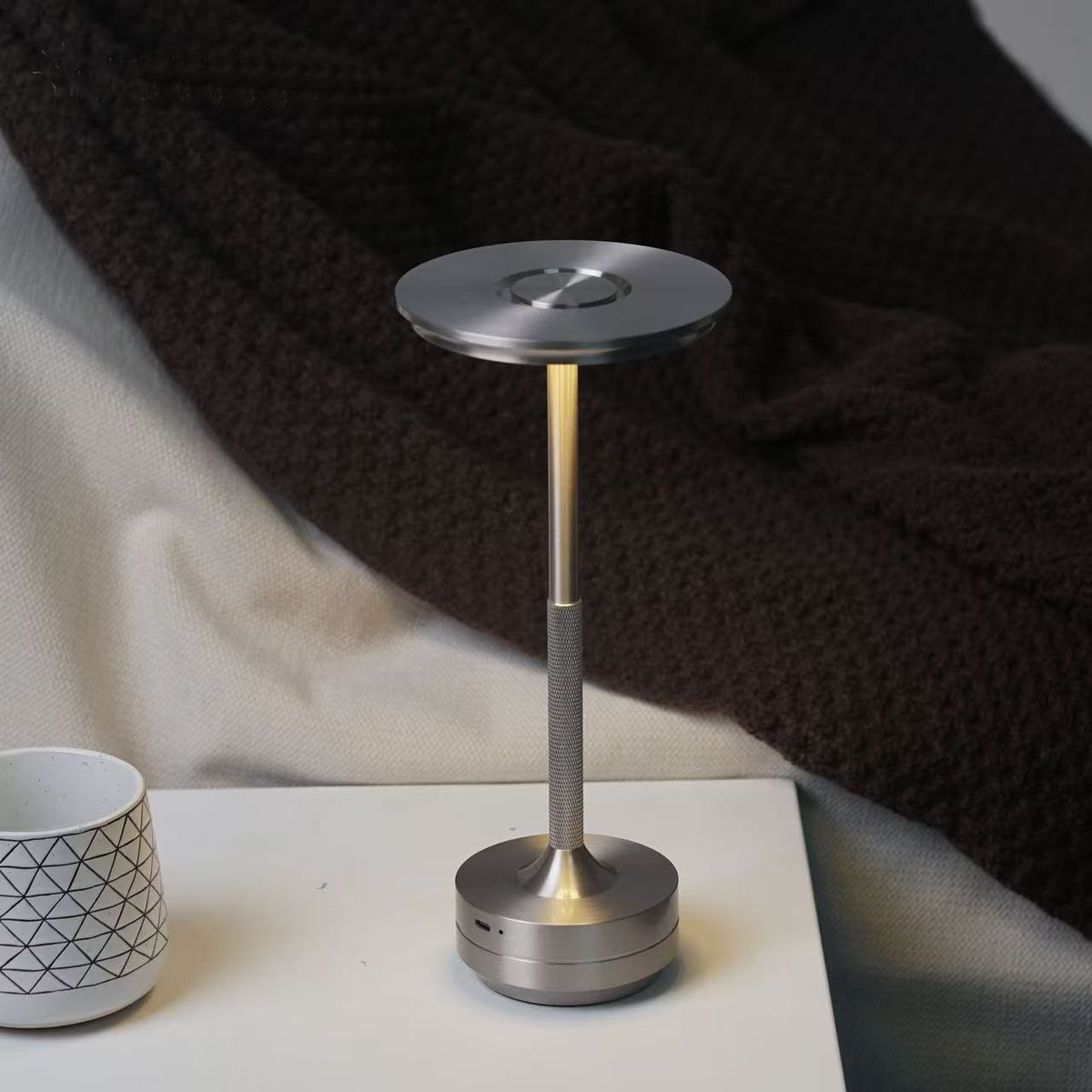 LED Table Lamp Night Light, USB Rechargeable, Touch Dimming, Eye-Protection, Bedroom