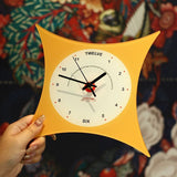 Pillow-Shaped Art Wall Clock, Dark, Frameless 3 mm Panel, Modern Decor