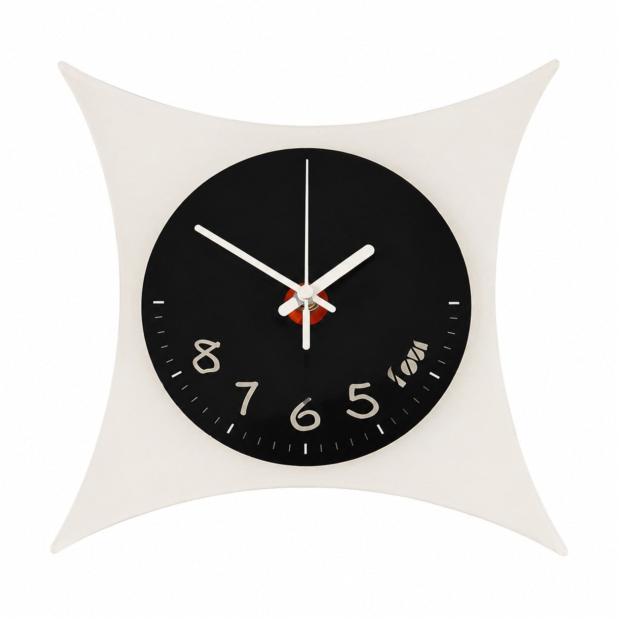 Pillow-Shaped Art Wall Clock, Dark, Frameless 3 mm Panel, Modern Decor – Fading Time, Black and White