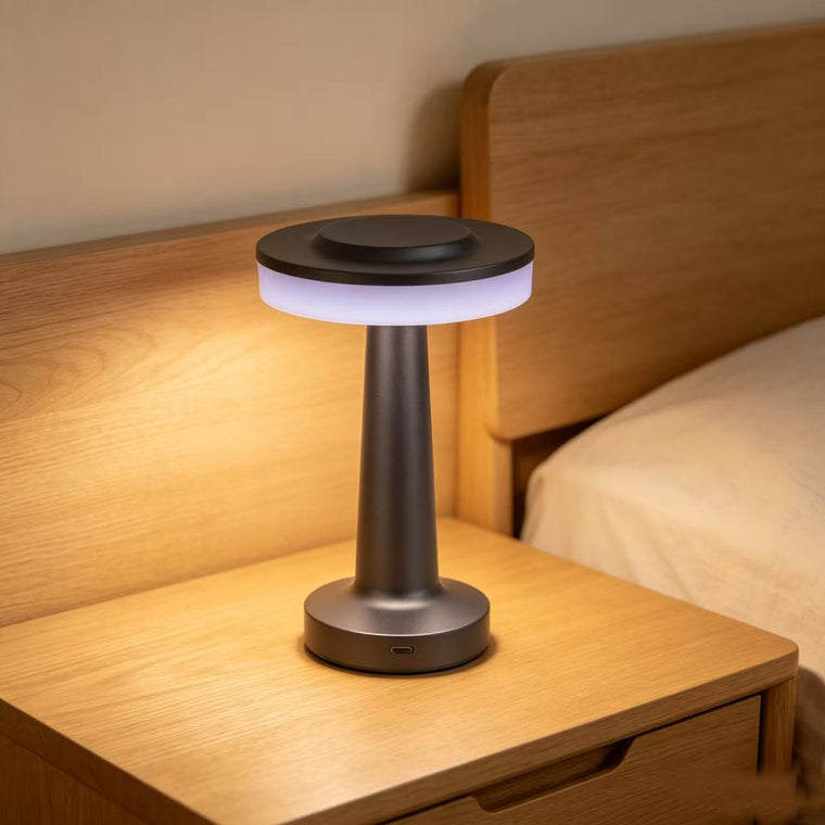 Iron Art Dumbbell Table Lamp, Rechargeable Night Light, Creative Decor for Coffee