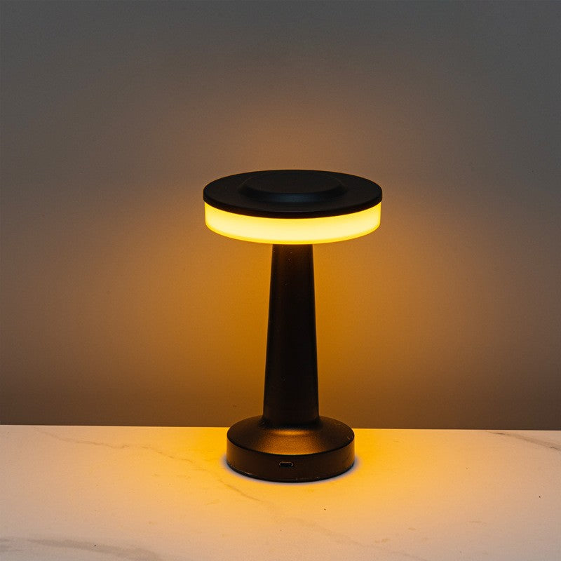 Iron Art Dumbbell Table Lamp, Rechargeable Night Light, Creative Decor for Coffee