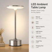Iron Art LED Night Light, Touch Sensor, Rechargeable, Ambient Table Lamp, Gift for Birthday