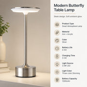 Iron Butterfly Table Lamp, /, Touch Dimming Night Light for Bedroom Bar