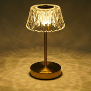 Iron Art Acrylic Flower Table Lamp, 3-Color Touch Night Light, Bedside Decor, Hotel