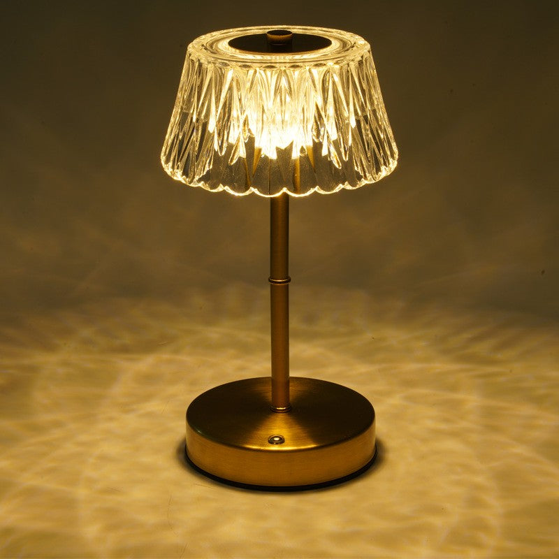 Iron Art Acrylic Flower Table Lamp, 3-Color Touch Night Light, Bedside Decor, Hotel